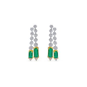 Magnificent 2.88 carat vivid green emerald earrings