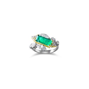 Vivid green emerald ring