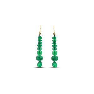 vivid green emerald cabochon earrings